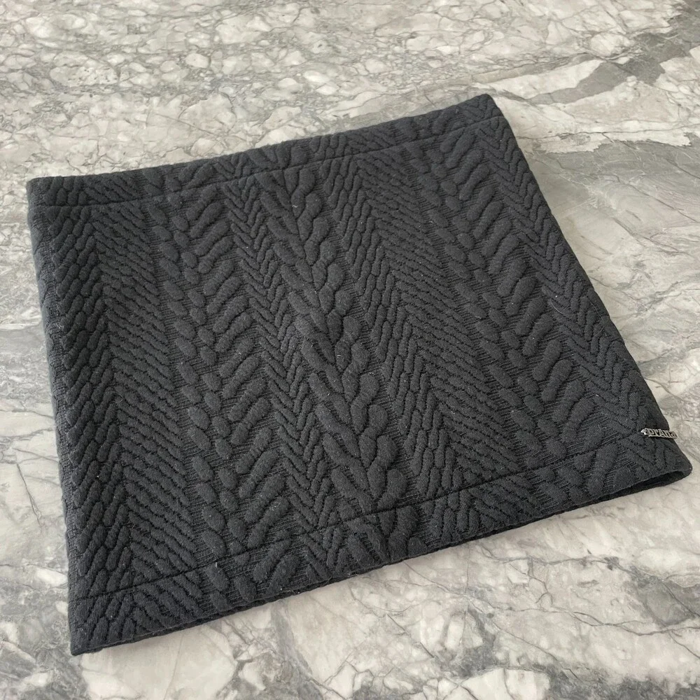 Prana Infinity Stretchy Cable Knit Neck Scarf Black OS